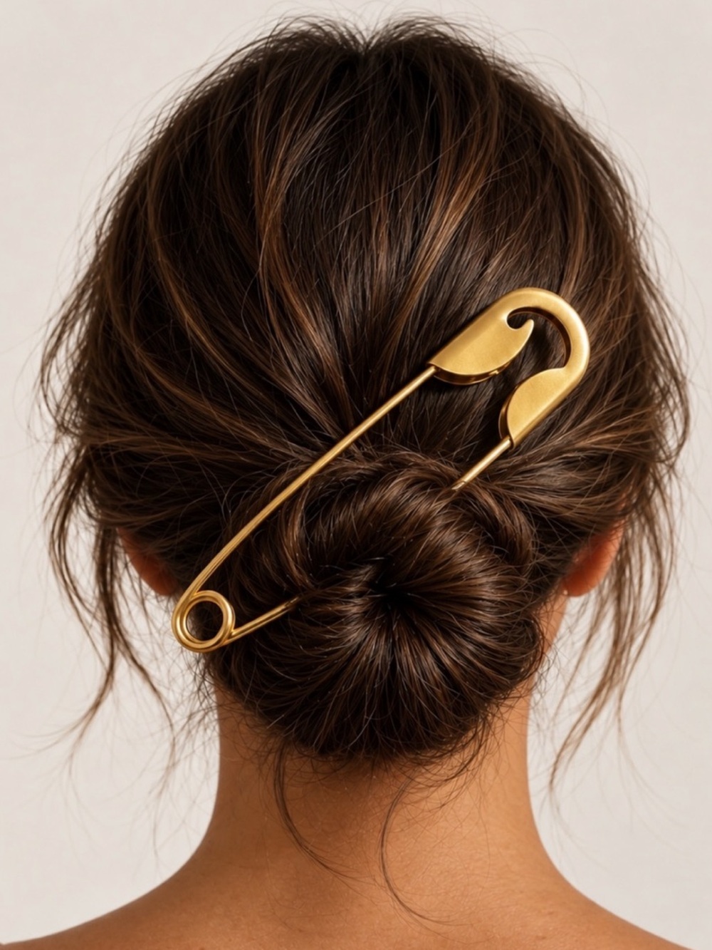 Gold Safety Pin Hair Clip Women Accessories